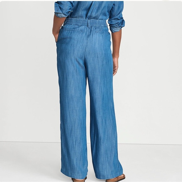 Lands' End High Rise TENCEL Pleated Wide Leg Pants Size 18 - Picture 4 of 4